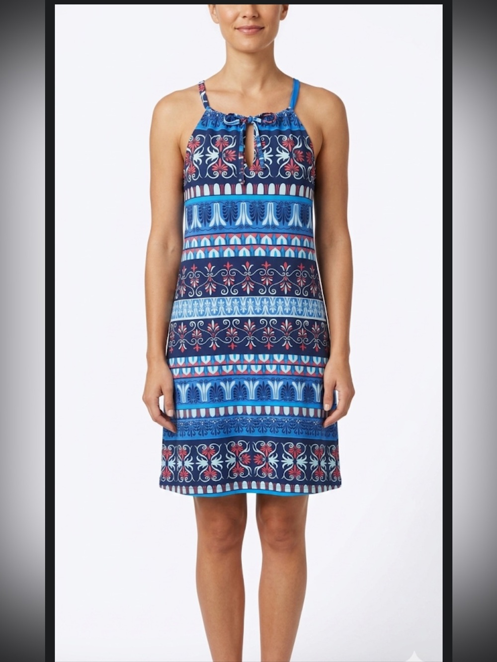 J McLaughlin Catalina Cloth print halter dress